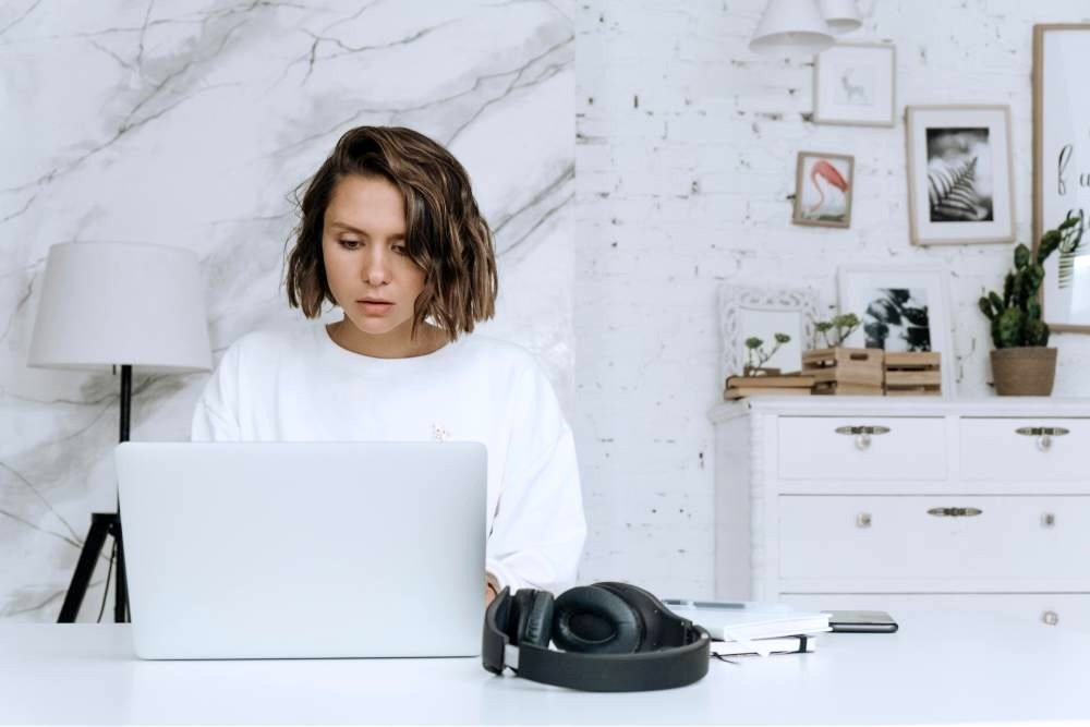 woman working at a desk